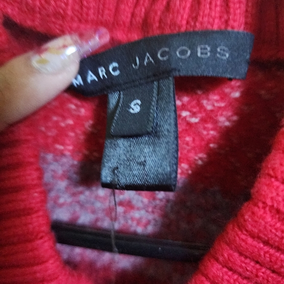 Marc Jacobs Black Label Wool Tunic Sweater V Neck Striped SZ S Short Sleeved - Picture 3 of 3